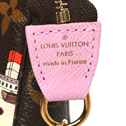 Louis Vuitton Monogram 2016 Christmas Animation Mini Pochette Accessories Rose Ballerine 6 of 8