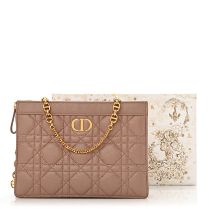 Christian Dior Calfskin Cannage Caro Zipped Pouch With Chain Fard 13 of 13
