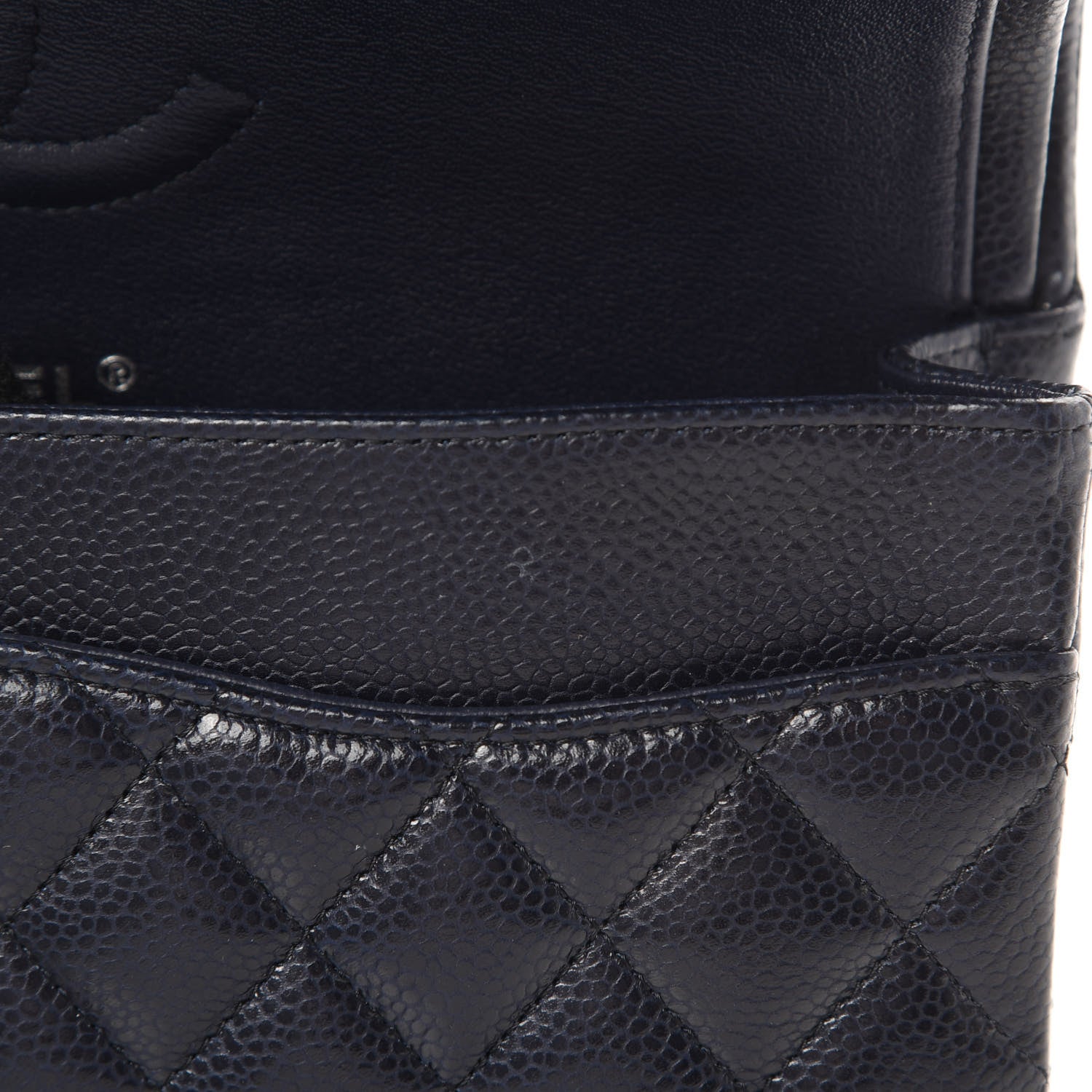 Chanel Caviar Quilted Medium Double Flap Navy 13 of 15
