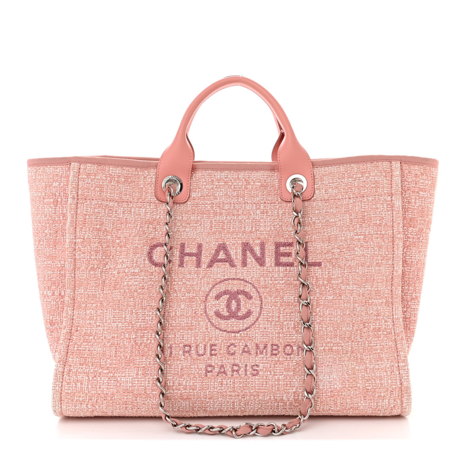 Chanel Canvas Medium Deauville Tote Pink 1 of 12