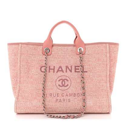 Chanel Canvas Medium Deauville Tote Pink 1 of 12