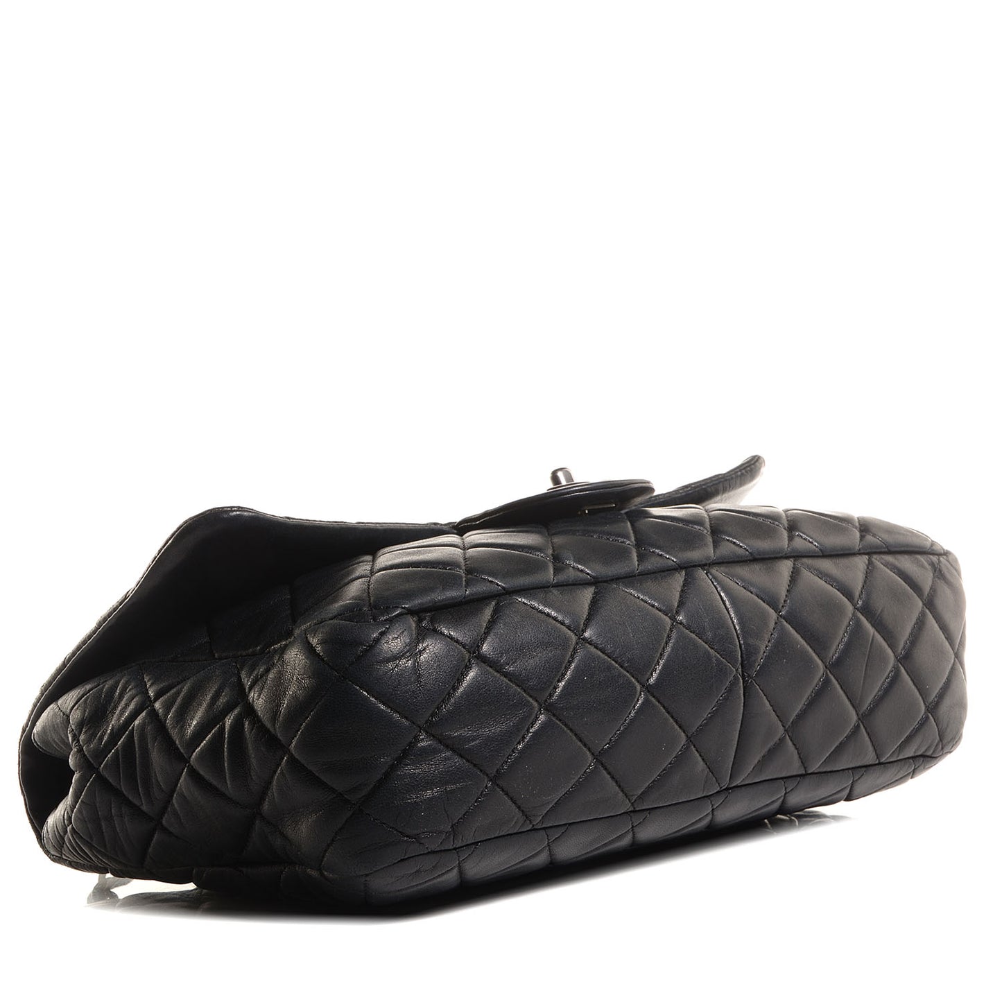 Lambskin Quilted Jumbo Single Flap Black