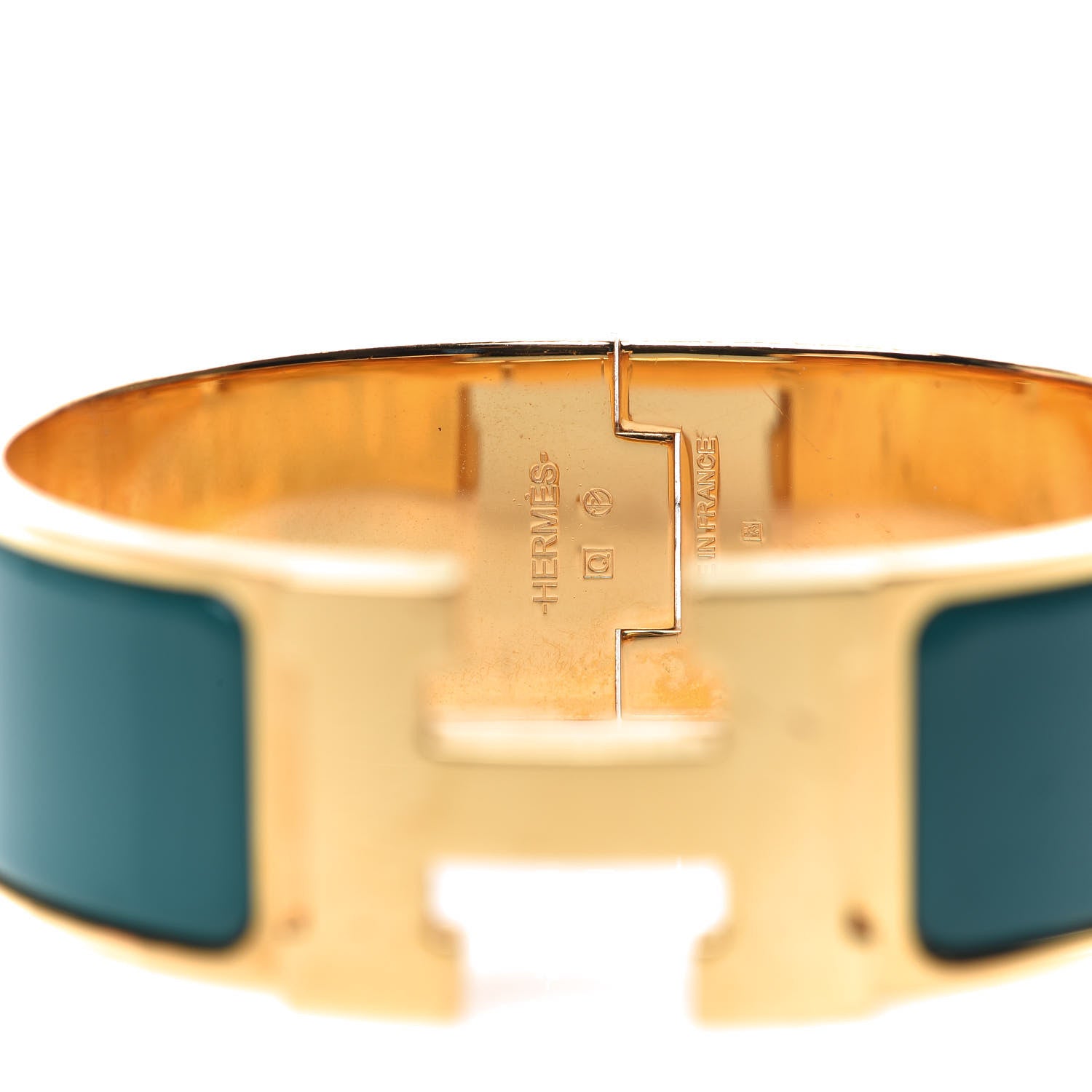 Hermes Enamel Wide Clic Clac H Bracelet PM Malachite 3 of 7
