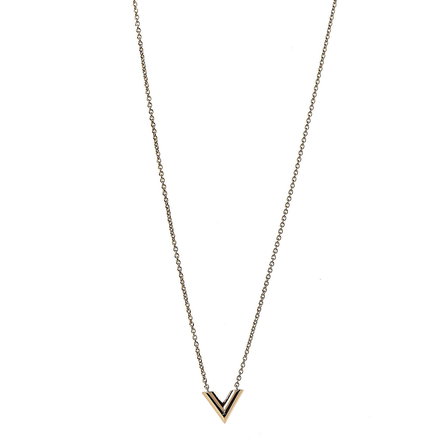 Louis Vuitton Essential V Necklace Gold 1 of 7