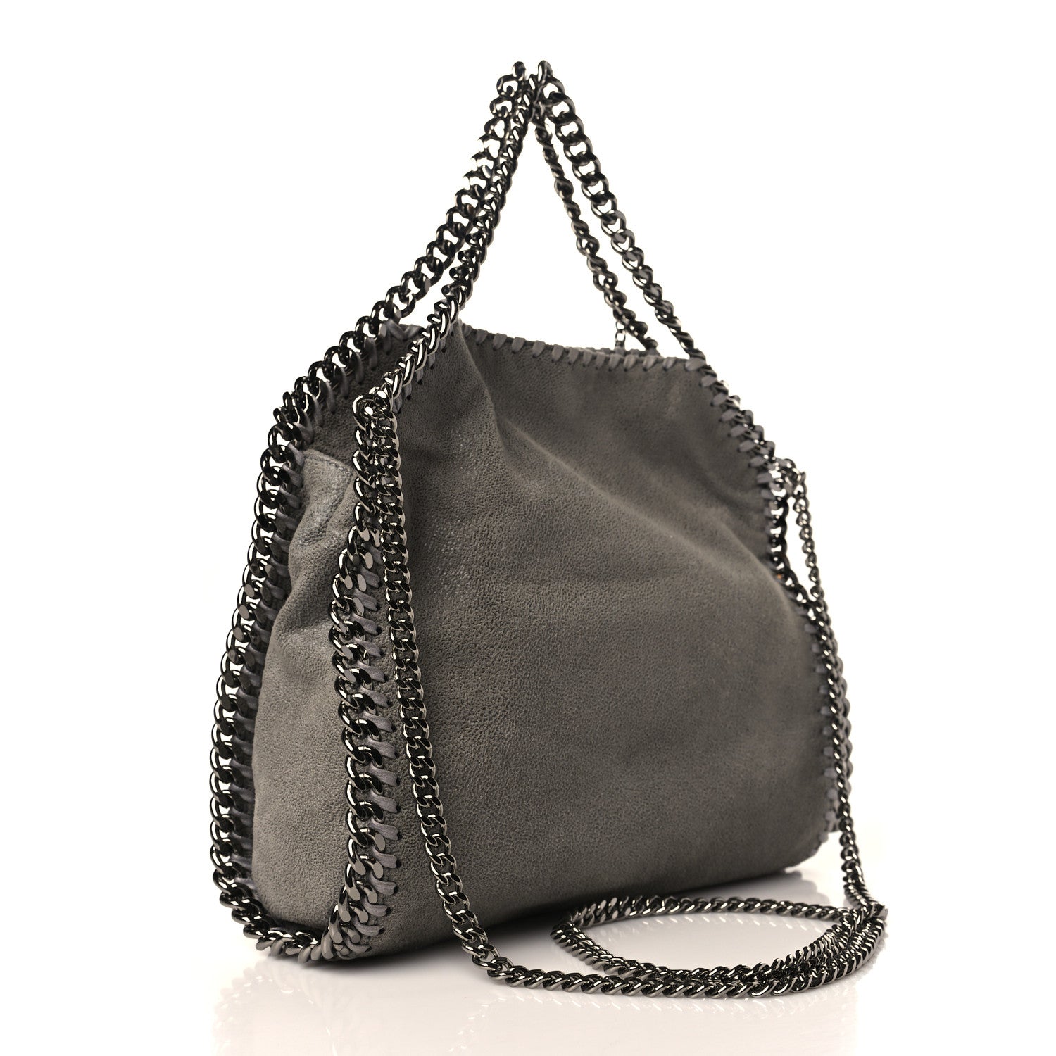 Stella McCartney Shaggy Deer Mini Falabella Fold Over Tote Light Grey 3 of 8