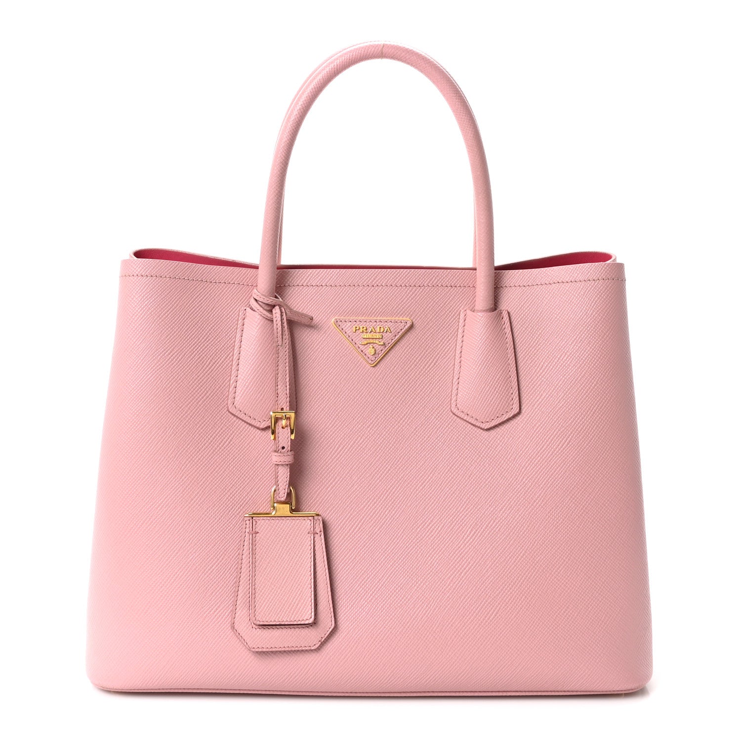 Prada Saffiano Cuir Medium Double Bag Cammeo Rosa 1 of 8