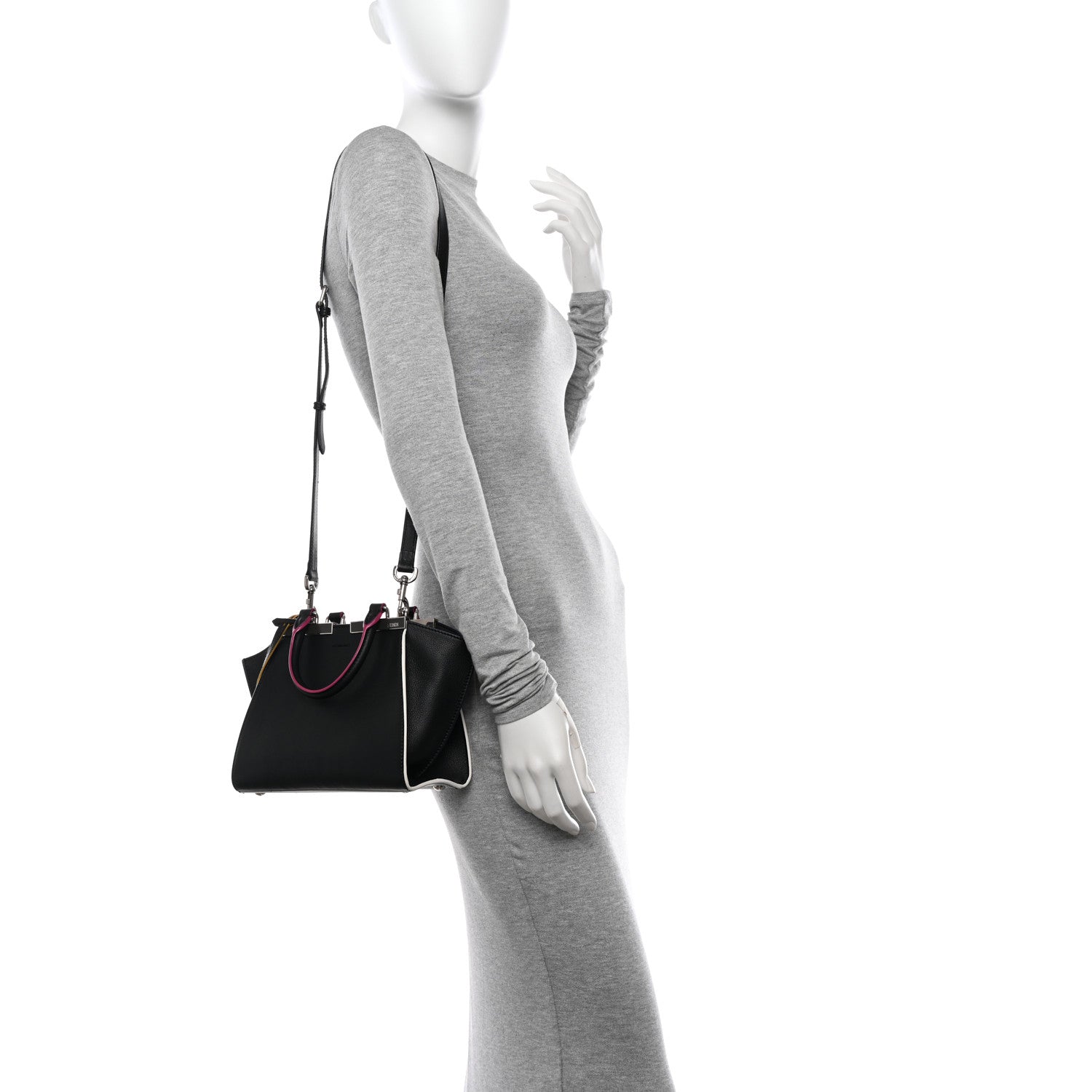 Fendi Vitello Dolce Mini 3Jours Tote Black 2 of 14