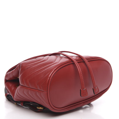 Gucci Calfskin Matelasse GG Marmont Flap Backpack Hibiscus Red 3 of 9