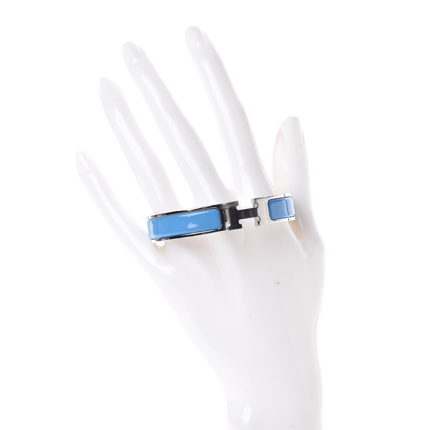 Hermes Enamel Narrow Clic Clac H Bracelet GM Bleu Cielo 2 of 4
