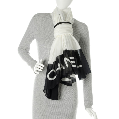 Chanel Cotton CC Scarf Black White 2 of 5