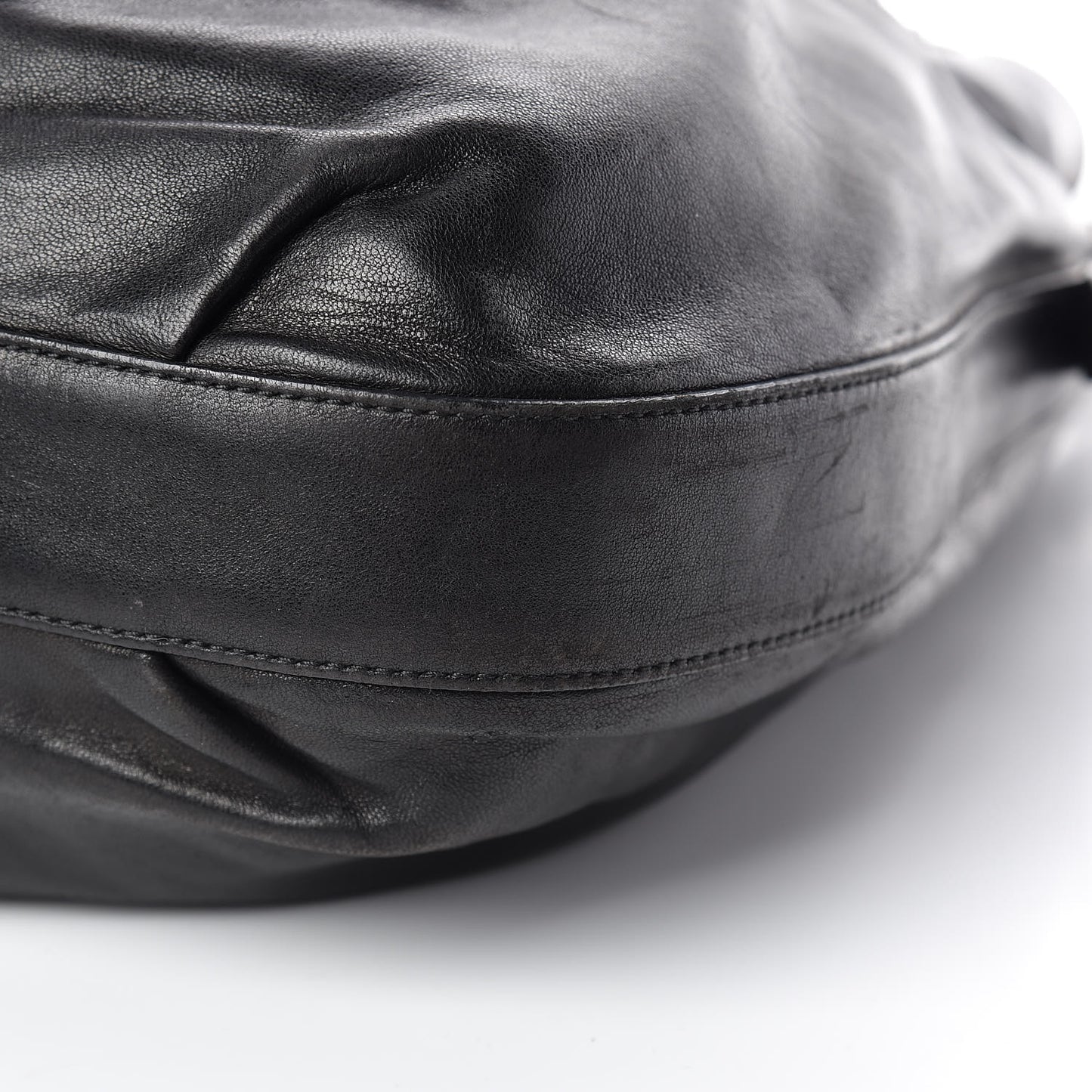 Soft Calf Pleated Hobo Black