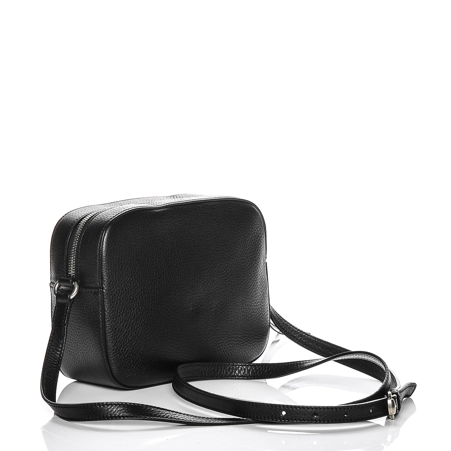 Pebbled Calfskin Studded Small Soho Disco Bag Black