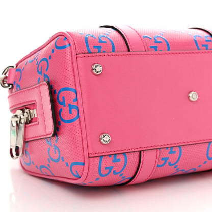 Gucci Calfskin GG Tennis Bi-Color Embossed Mini Duffle Bag Modern Fucsia Modern Blue 9 of 11