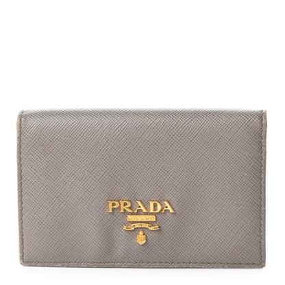 Prada Saffiano Metal Card Holder Argilla 1 of 12