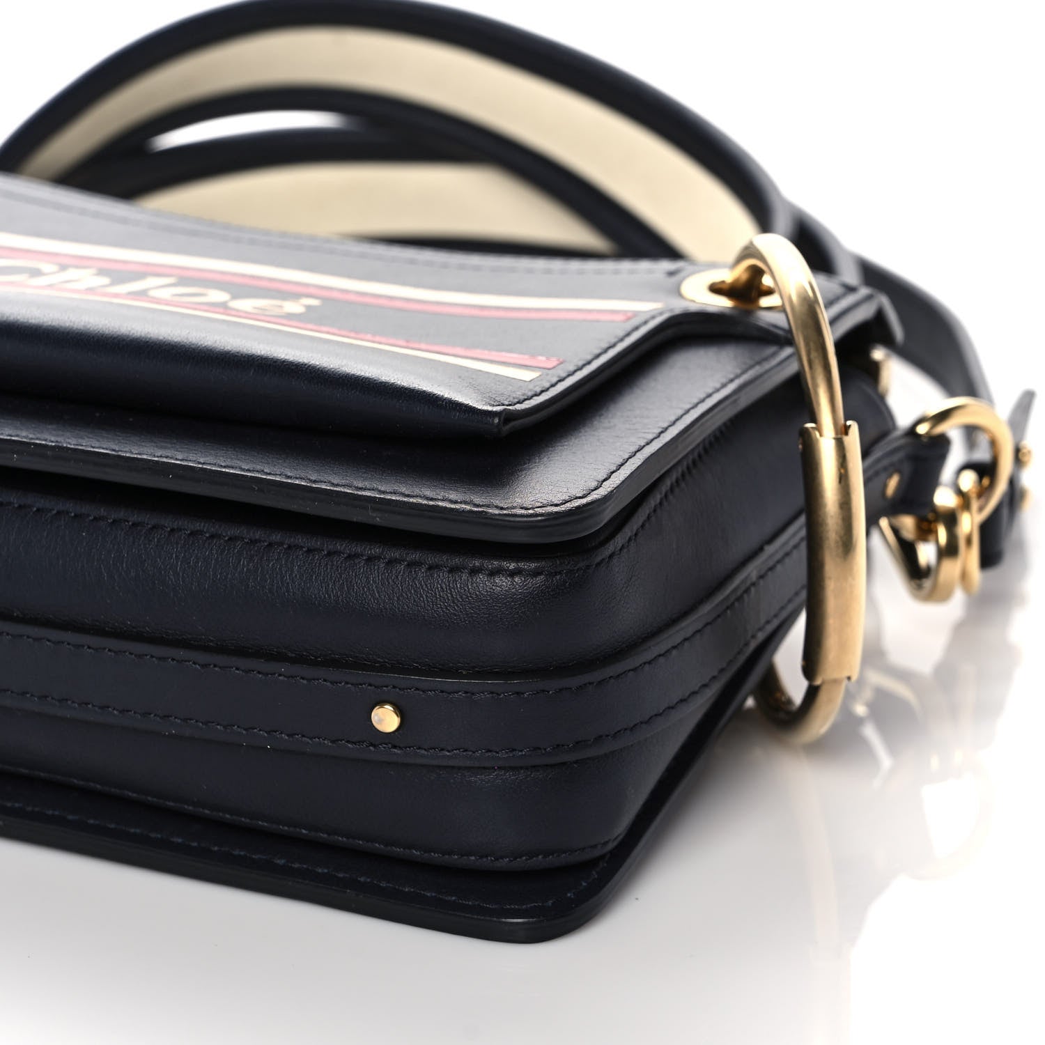 Chloe Smooth Calfskin Logo Small Roy Bag Full Blue 7 of 10