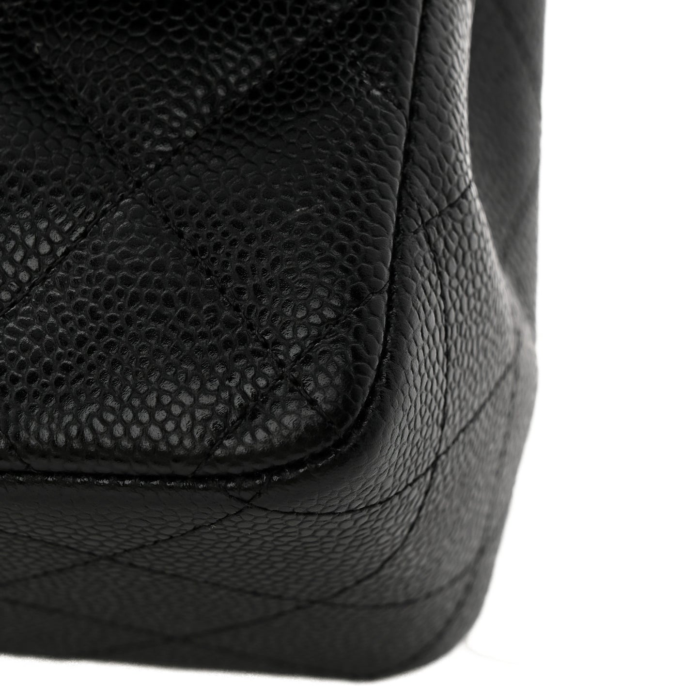 Caviar Quilted Jumbo Double Flap Black