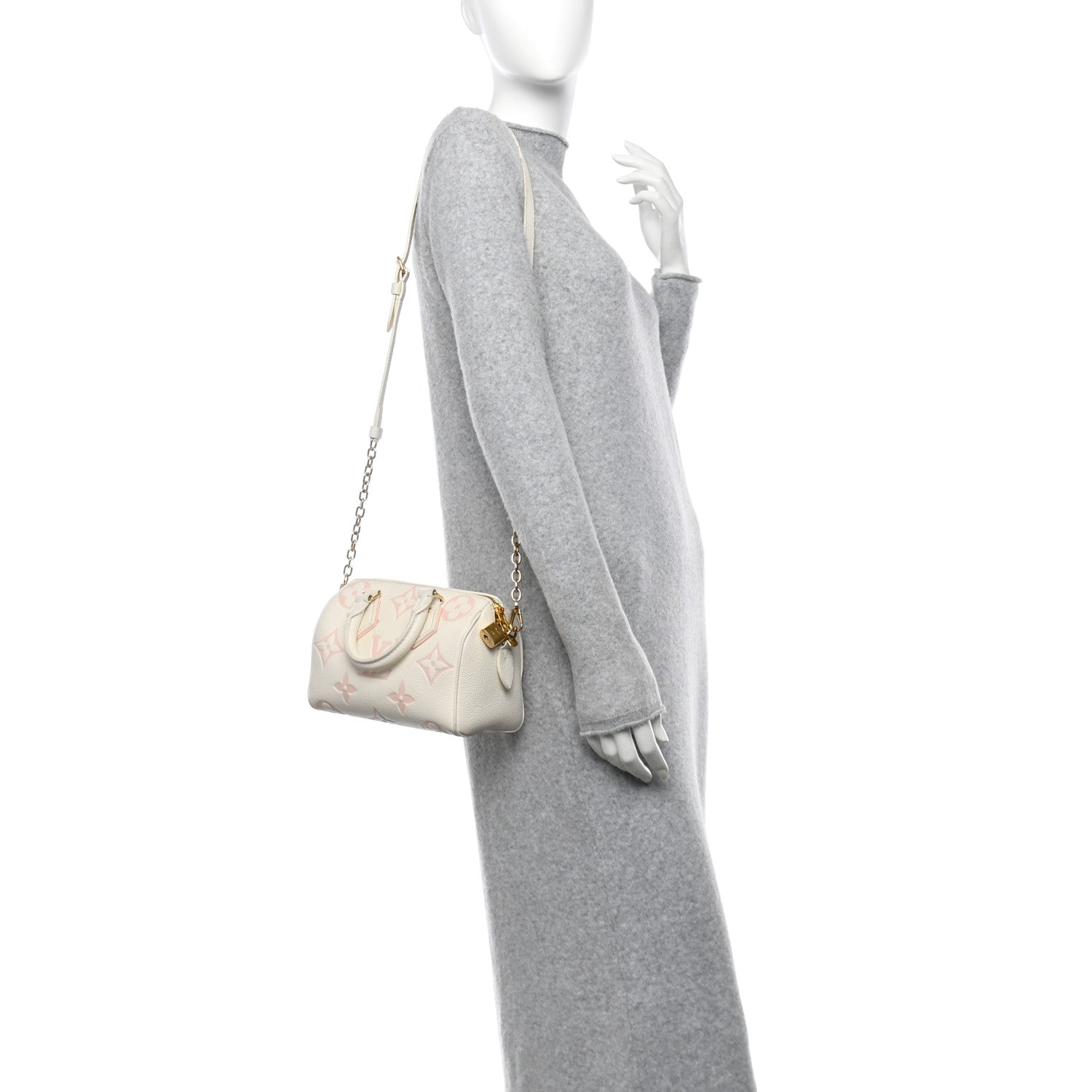 Louis Vuitton Empreinte Monogram Giant Speedy Bandouliere 20 Latte Chamallow 2 of 11