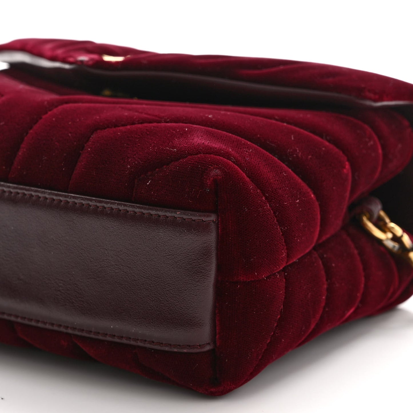 Velvet Y Quilted Monogram Toy Loulou Crossbody Bag French Burgundy