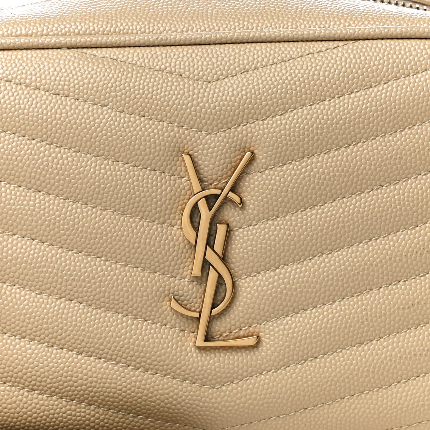 Grain De Poudre Matelasse Monogram Mini Lou Camera Bag Dark Beige