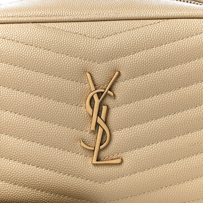 Saint Laurent Grain De Poudre Matelasse Monogram Mini Lou Camera Bag Dark Beige 8 of 11