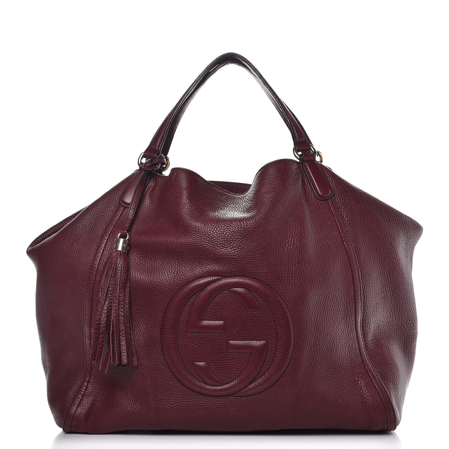 Gucci Pebbled Calfskin Large Soho Shoulder Bag Bordeaux 1 of 15