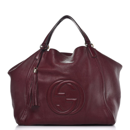 Gucci Pebbled Calfskin Large Soho Shoulder Bag Bordeaux 1 of 15