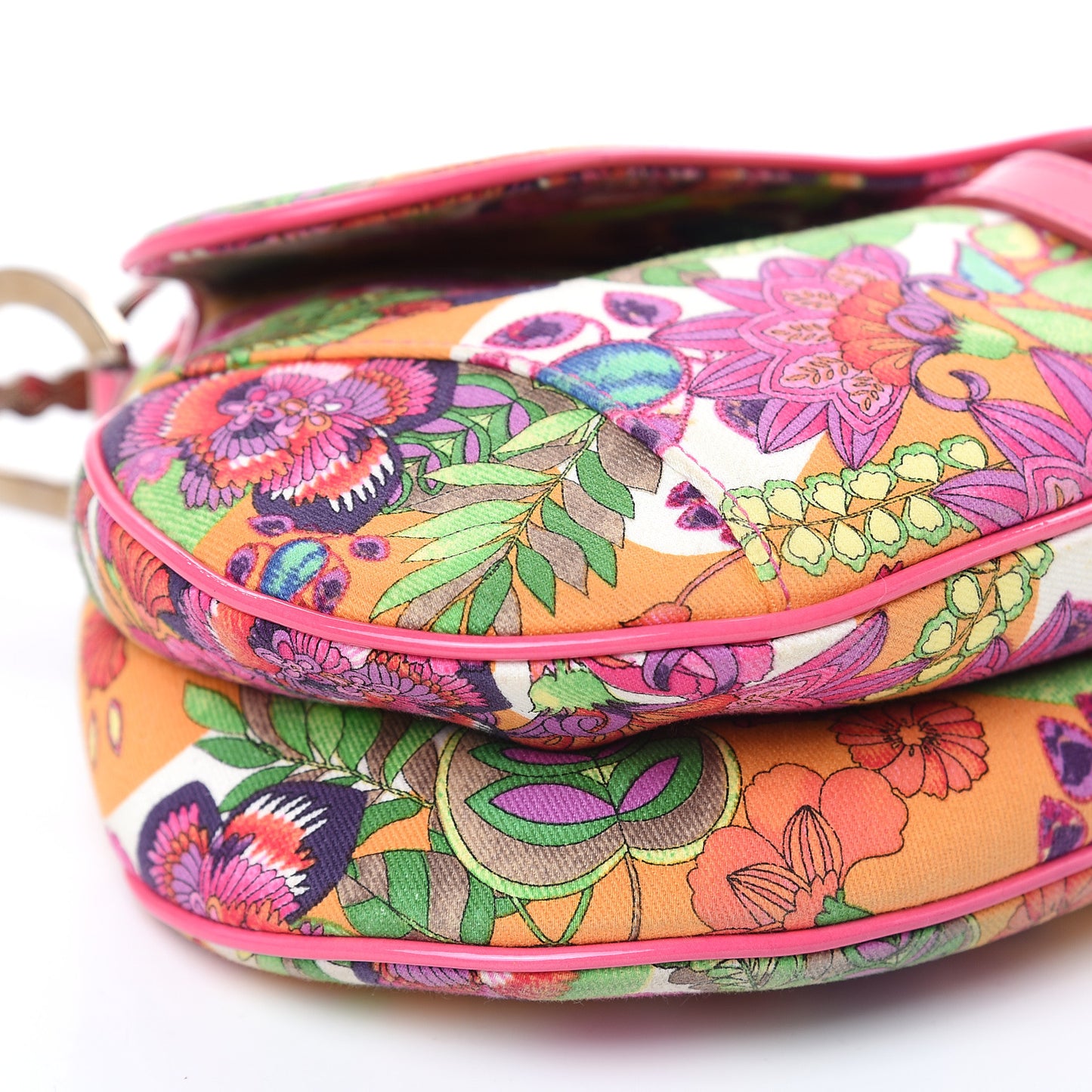 Canvas Floral Saddle Bag Multicolor