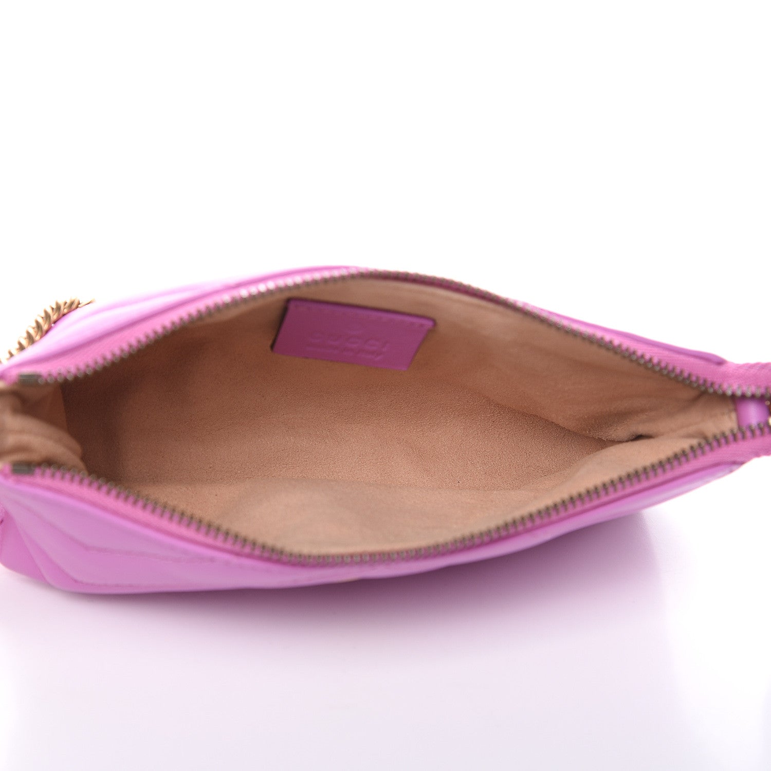 Gucci Calfskin Matelasse Mini GG Marmont Chain Bag Candy Mousse 5 of 9