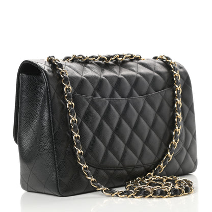 Chanel Caviar Quilted Jumbo Single Flap Black 3 of 13