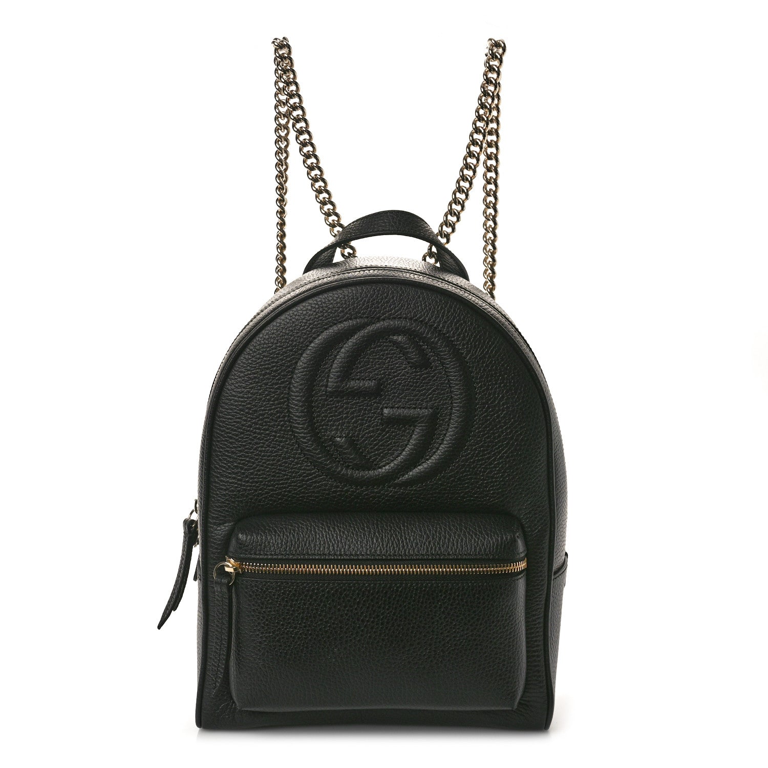 Gucci Pebbled Calfskin Soho Chain Backpack Black 1 of 10