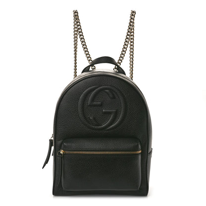 Gucci Pebbled Calfskin Soho Chain Backpack Black 1 of 10