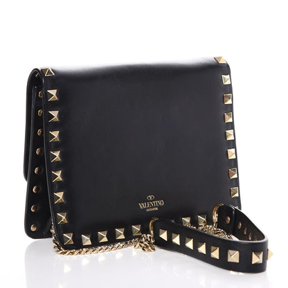 Valentino Garavani Vitello Mini Rockstud Chain Flap Crossbody Bag Black 4 of 11