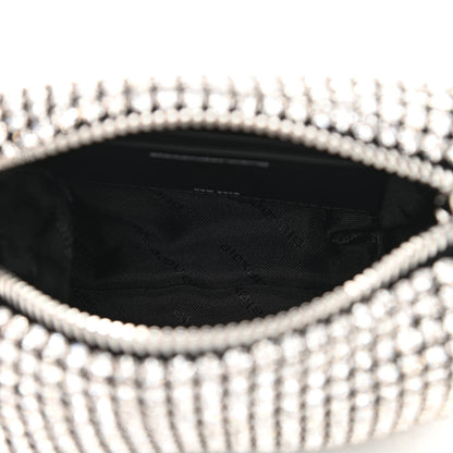 Alexander Wang Mesh Crystal Rhinestone Mini Heiress Pouch Black Silver 5 of 10
