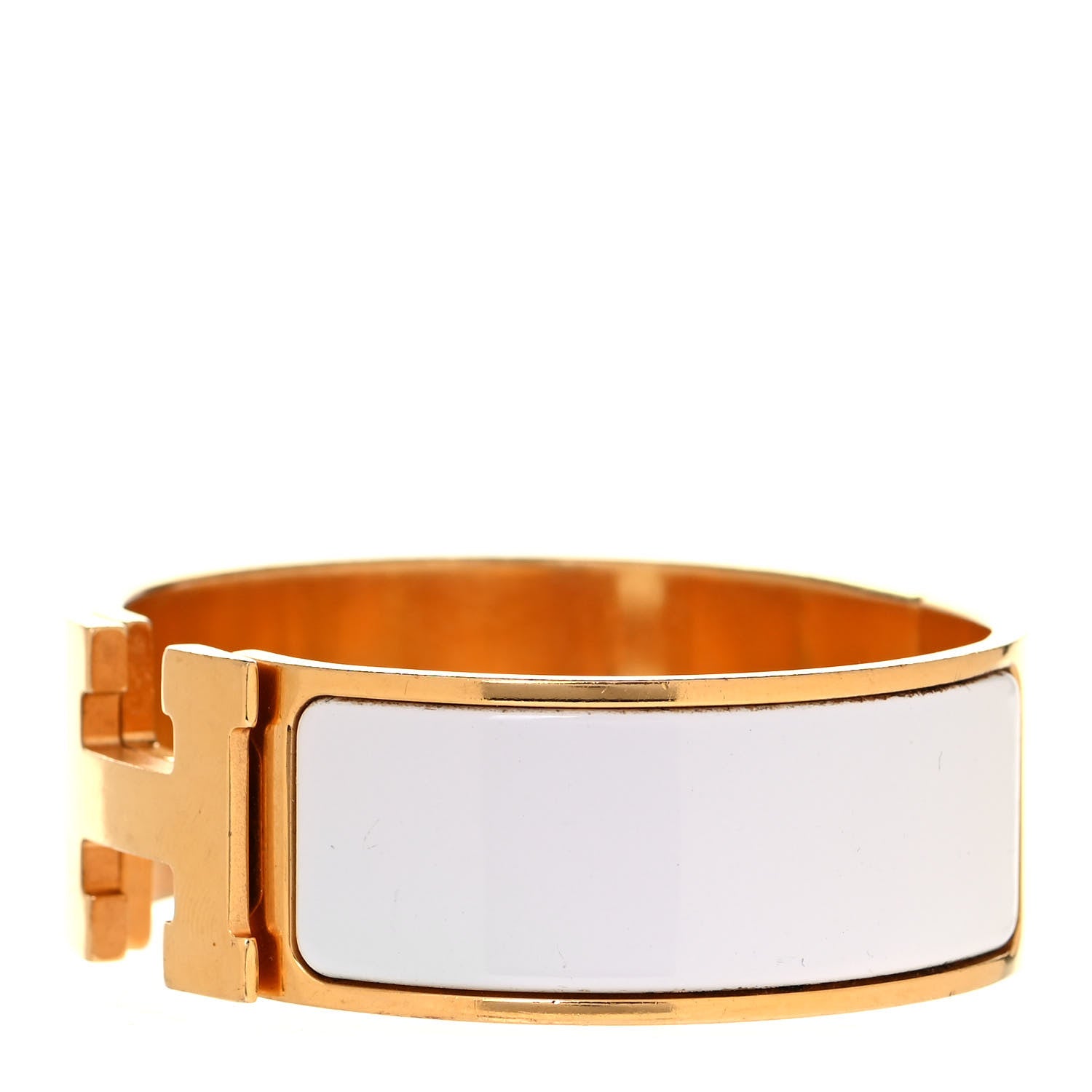 Hermes Enamel Wide Clic Clac H Bracelet PM White 3 of 5