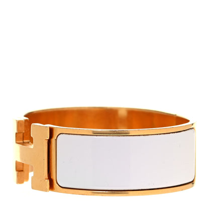 Hermes Enamel Wide Clic Clac H Bracelet PM White 3 of 5
