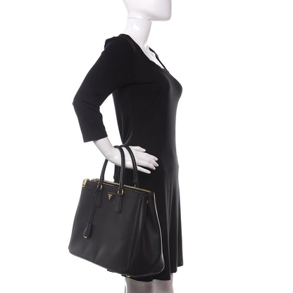 Prada Saffiano Large Galleria Double Zip Tote Black 2 of 11