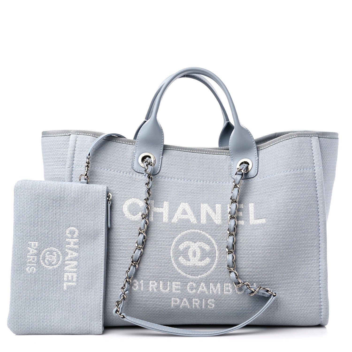 Chanel Mixed Fibers Medium Deauville Tote Grey 1 of 13
