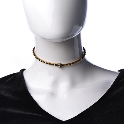 Gucci Metal Tigers Head Choker Necklace Aged Gold 2 of 4