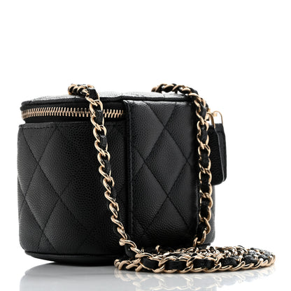 Chanel Caviar Quilted Mini Vanity Case With Chain Black 2 of 10