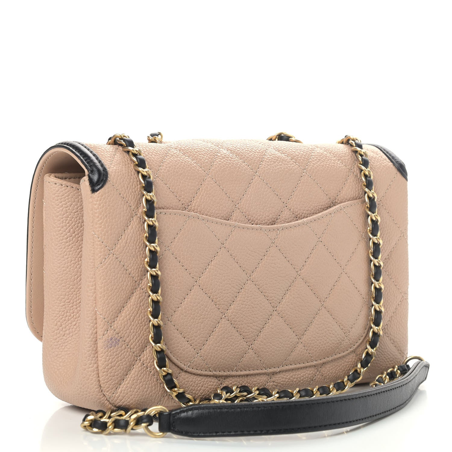 Chanel Caviar Quilted Small CC Filigree Flap Beige Black 3 of 10