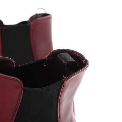 Prada Calfskin Cap Toe Chelsea Boots 38 Amaranto 10 of 14