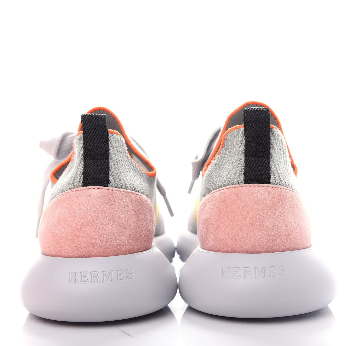 Knit Suede Goatskin Womens Crew Sneakers 36 Multicolor Gris Orange