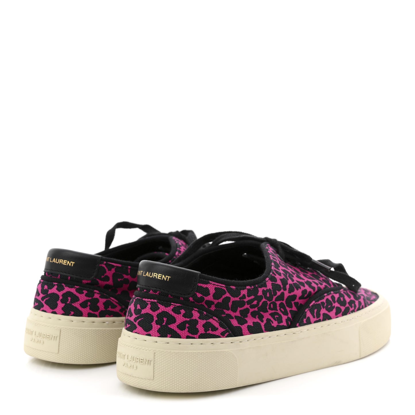 Canvas Leopard Print Venice Low Top Sneakers 38 Fuxia Black