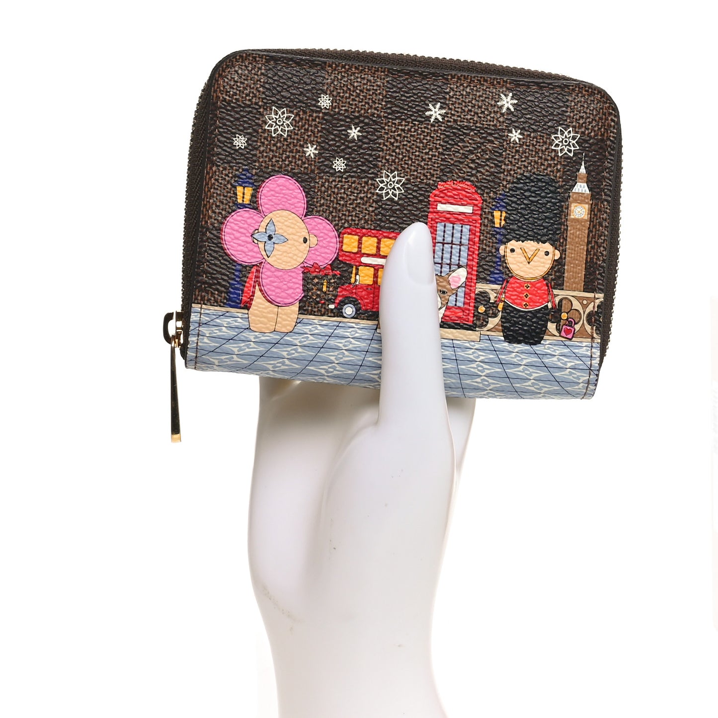 Damier Ebene 2021 Christmas Animation London Zippy Coin Purse Red