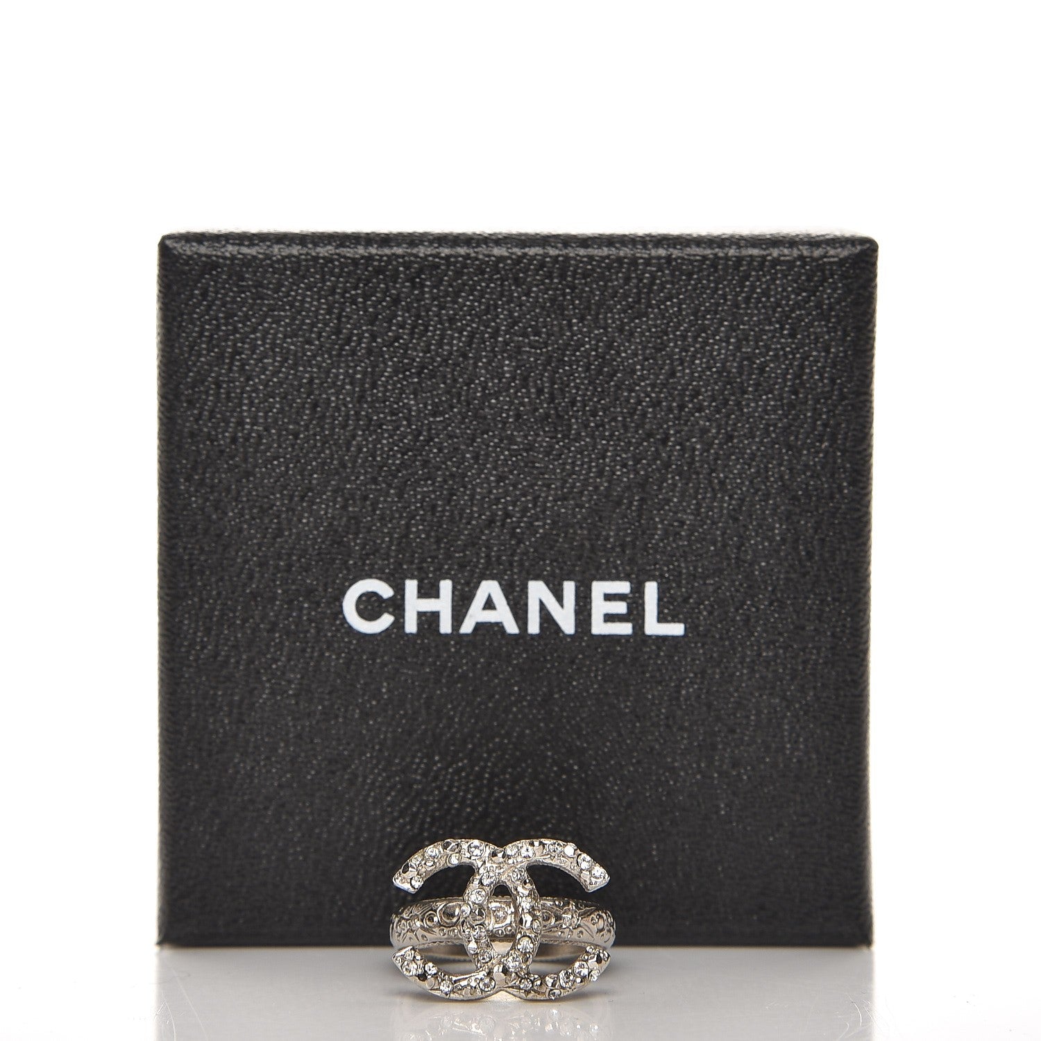 Chanel Crystal CC Ring 6 Silver 5 of 10