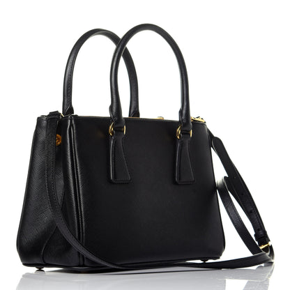 Prada Saffiano Mini Galleria Double Zip Tote Black 4 of 9