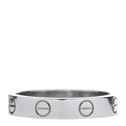 Cartier 18K White Gold 3.5mm LOVE Wedding Band Ring 53 6.25 3 of 4