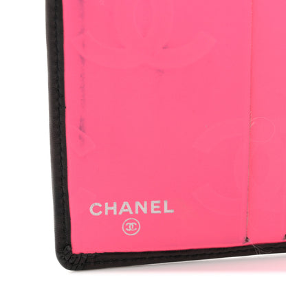 Chanel Calfskin Quilted Cambon Bi-fold Wallet Black White 7 of 10
