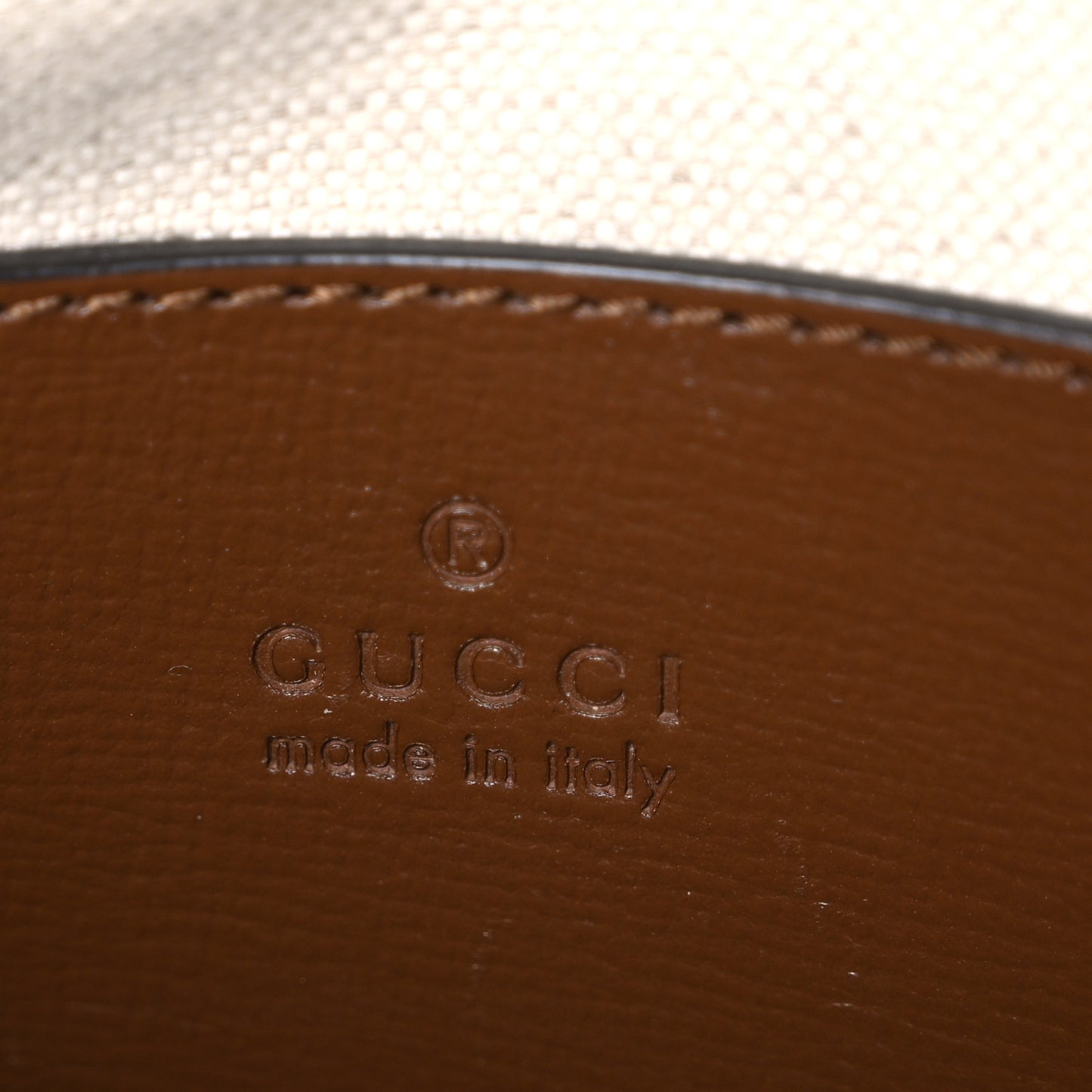 GG Supreme Monogram Web Mini Horsebit 1955 Shoulder Bag Beige Brown Sugar