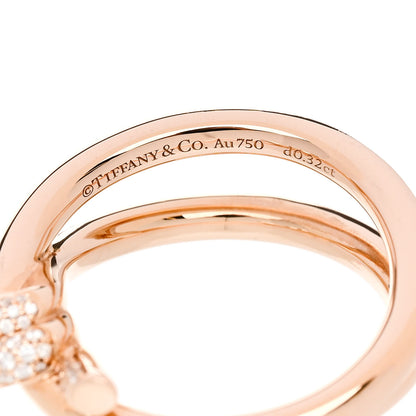 Tiffany 18K Rose Gold Diamond Double Row Knot Ring 56 7.5 4 of 5